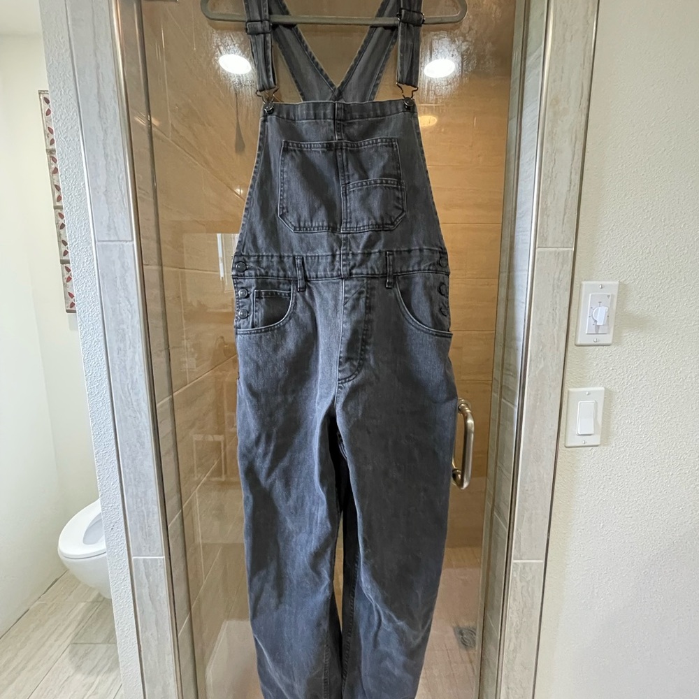 We The Free Gray Denim Overalls